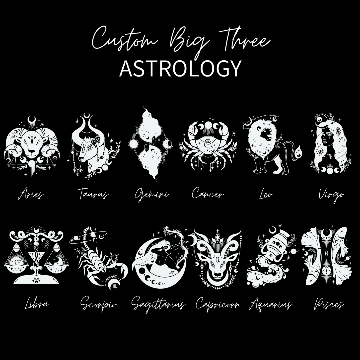 Custom Big Three Astrology T-Shirt