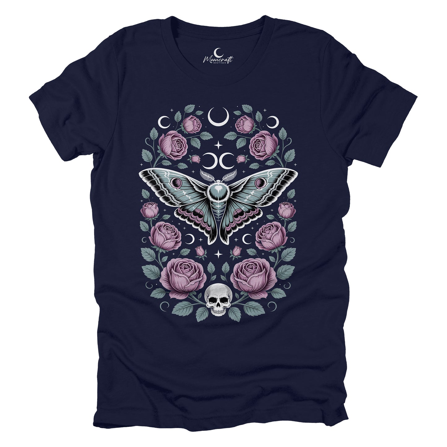 Gothic Moth Floral T-Shirt