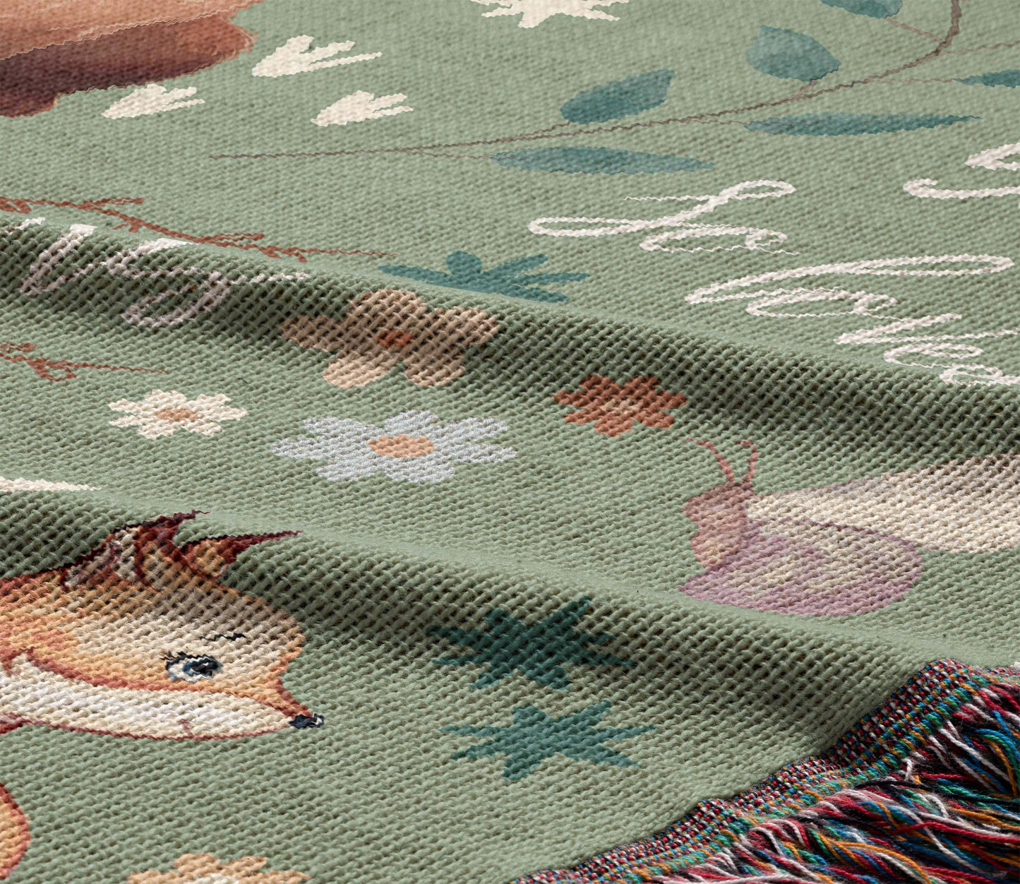 Personalized You Are So Loved Woodland Woven Blanket