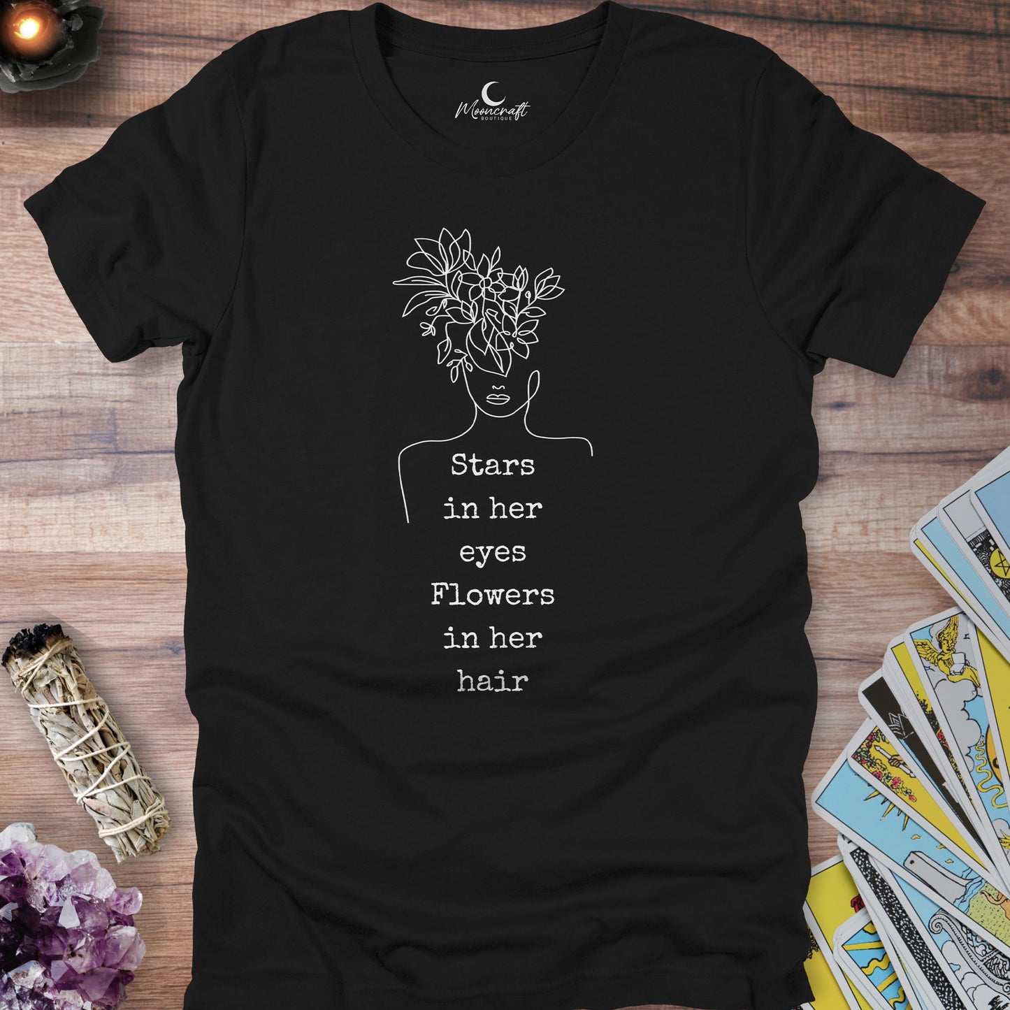 Stars in her eyes Flowers in her hair T-Shirt