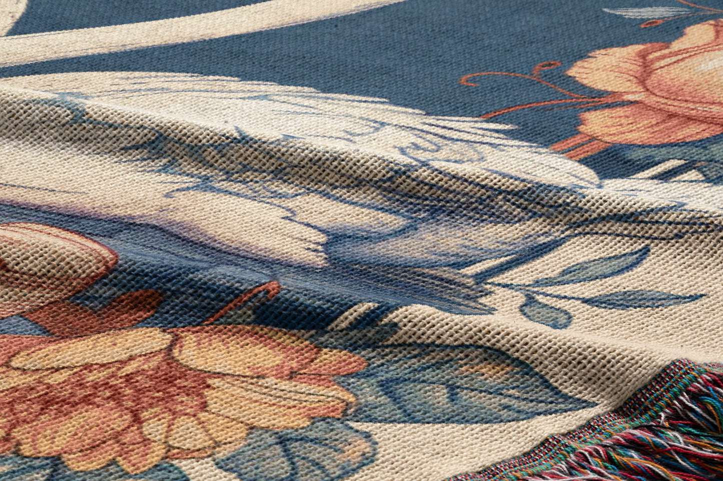 Personalized Swan Couple Woven Blanket