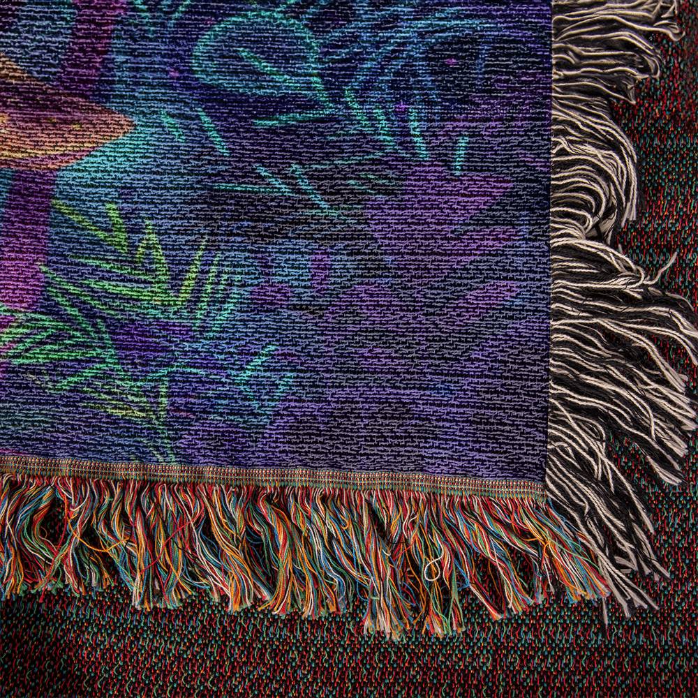 Magical Mushrooms Woven Blanket