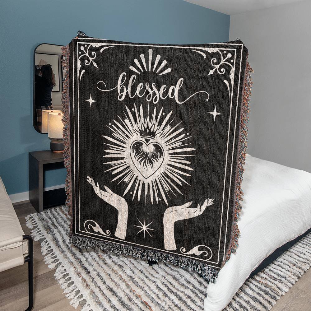 Blessed Fringed Woven Blanket