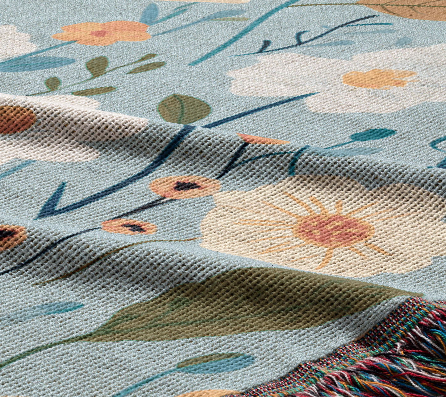 Spring Flowers Woven Blanket