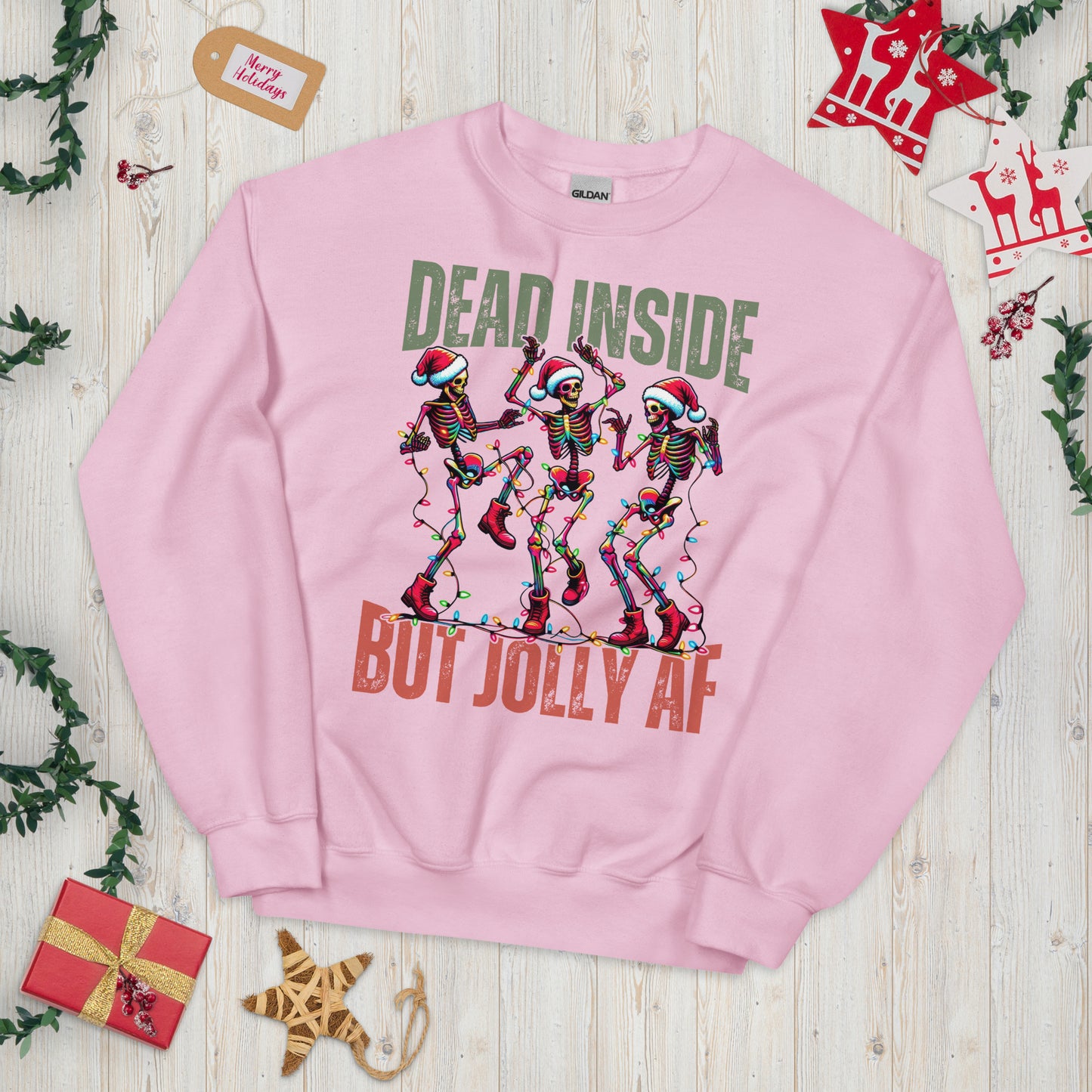 Dead Inside But Jolly AF Funny Christmas Sweatshirt