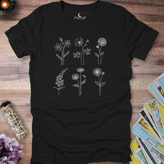 Custom Birth Month Flower T-Shirt