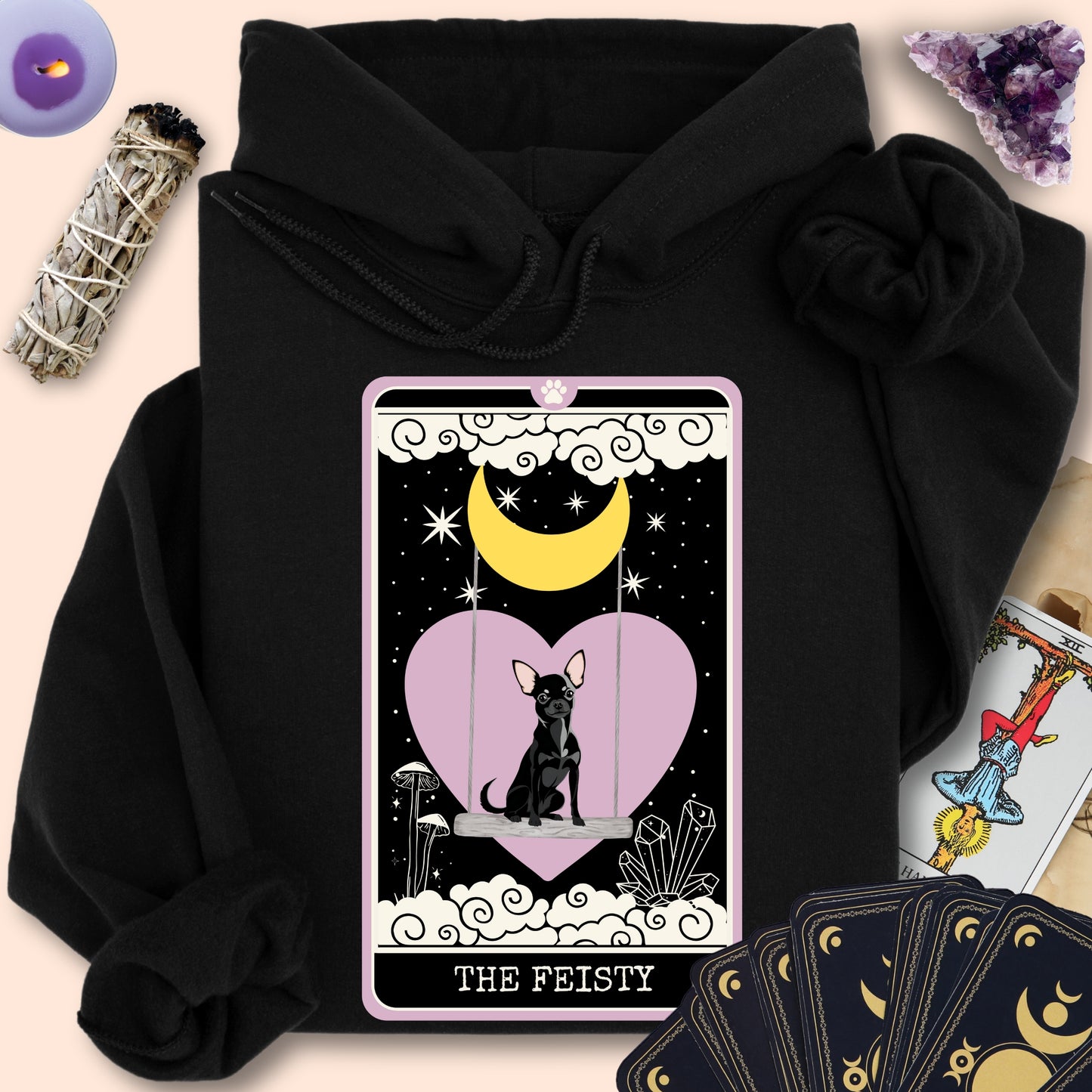 The Feisty - Black Chihuahua Hoodie