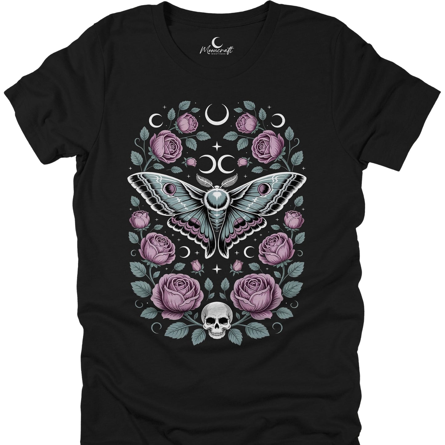 Gothic Moth Floral T-Shirt