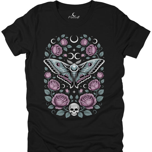 Gothic Moth Floral T-Shirt