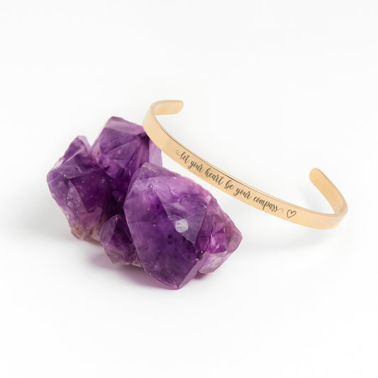 Let your heart be your compass - Personalized Bracelet