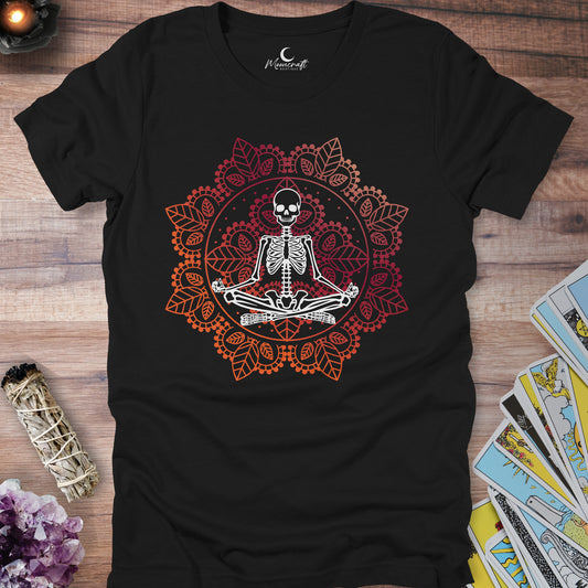 Skeleton Meditating Mandala T-Shirt