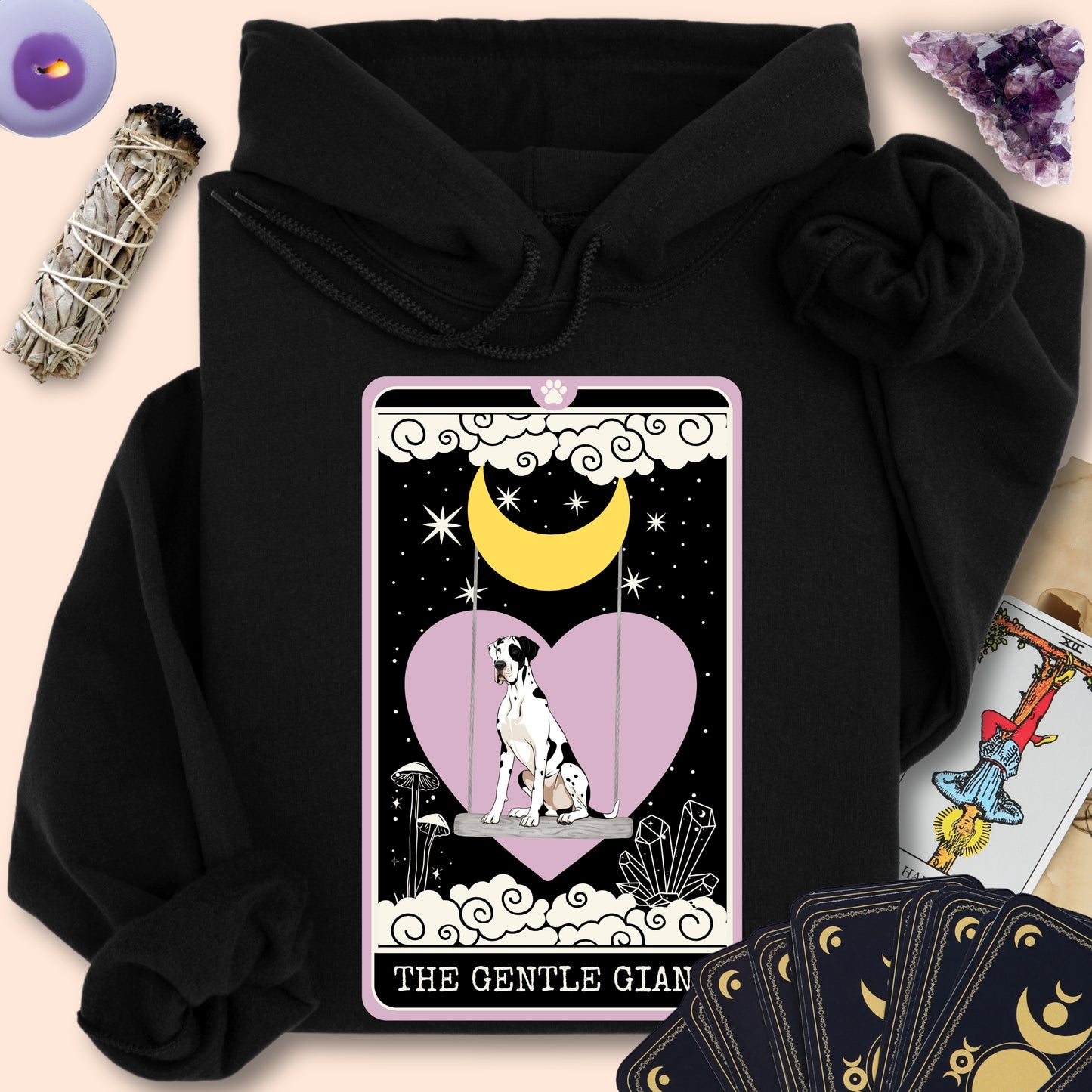 The Gentle Giant - Harlequin Great Dane Hoodie