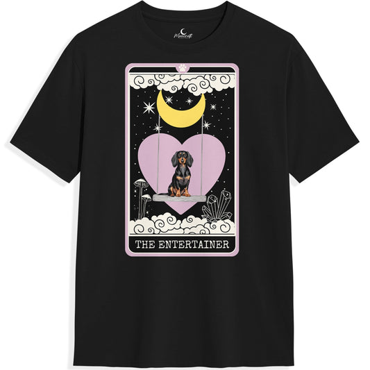 The Entertainer - Black Long Haired Dachshund T-Shirt